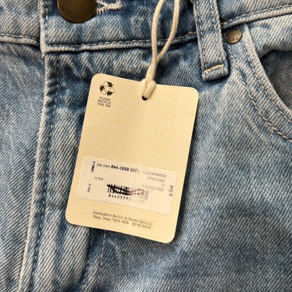 a.n.a Blue and Cream Flare Wide Leg Jeans - Picture 5 of 9